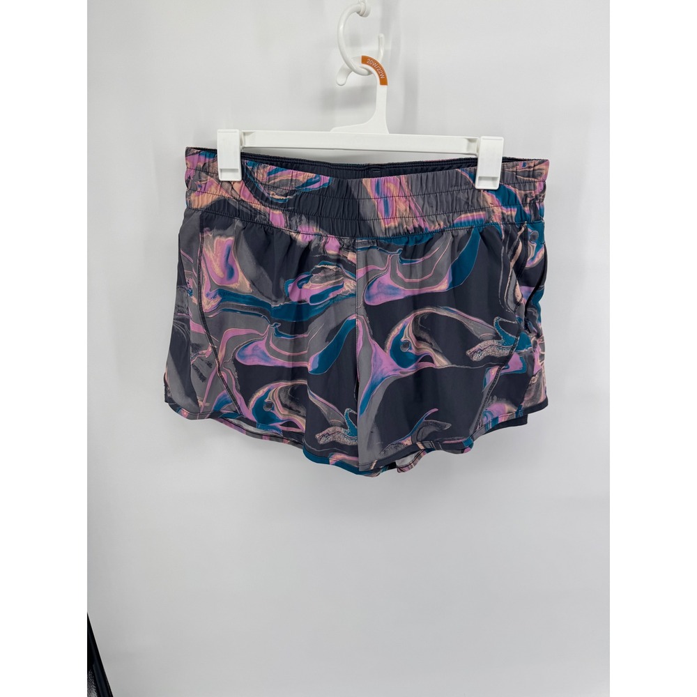 Avia Womens XXL 20 Running Shorts Marble Swirl Print Built-in Liner Activewear